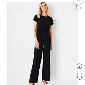 Ann Taylor Black Ribbed Jumpsuit Pantsuit NWT